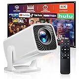 Mini Projector, Portable Projector 4K & Full HD 1080P Support, 270° Rotation Outdoor Projector, Movie Projector Compatible with Smartphone, TV Stick, Laptop, PS4, HDMI, USB