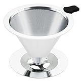 Premium Pour Over Coffee Dripper with Reusable Stainless Steel Filter – Portable, Easy Clean Coffee Maker for Single Cup Brewing – Ideal for Home, Office, Camping