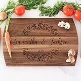 Blue Ridge Mountain Gifts Personalized Laser Engraved Wooden Cutting Board New Home Essentials - Customized Chopping Board for Weddings, Anniversaries, Birthdays or Mother's Day