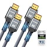10K 8K HDMI 2.1 Cable 2-Pack 6.6FT, Highwings Certified 48Gbps Ultra High Speed Slim HDMI Cord,Support 4K@120Hz 8K@60Hz, HDCP 2.2&2.3,eARC, Dynamic HDR,DTS:X, Compatible with PS5/Blu-ray/HDTV/Roku TV