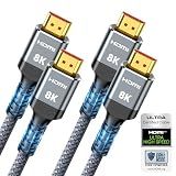 Highwings 8K HDMI 2.1 Cable 2-Pack 6.6FT, Certified 48Gbps Ultra High Speed