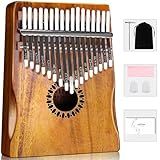 Newlam Kalimba Thumb Piano 17 Keys, Portable Mbira Finger Piano Gifts for Kids and Adults Beginners Wood
