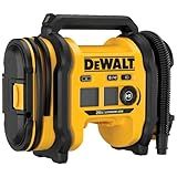 DEWALT Tire Inflator Portable Air Compressor 20V MAX, Car Air Pump with Automatic Shut Off, LED Light, Tool Only (DCC020IB)