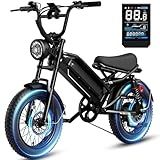 Electric Bike for Adults, Ebike 2000W/1500W Peak Motor, E Bike 32/28MPH Top Speed, Up to 55-80 Miles Range, 20"/16" Fat Tire, 48V Removable Battery, All-Terrain Electric Dirt Bike for Adventure