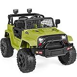 Best Choice Products 12V Kids Electric Vehicle Toy Ride On Car with Parent Remote Control for Toddlers, Seat Harness, 61 lbs Weight Capacity, Locking Doors, Spring Suspension, Bluetooth - Green