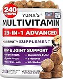 Dog Multivitamin Chewable with Glucosamine - 240 Treats - Dog Vitamins and Supplements - Senior & Puppy Multivitamin for Dogs - Hip & Joint Support - Immune Health, Skin, Heart, Digestion, Probiotics