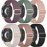 Easuny 6 Pack Stretchy Bands Compatible with Samsung Galaxy Watch 8 Band 40mm 44mm, Samsung Galaxy Watch 8 Classic 46mm Loop, Elastic Nylon Fabric No Gap Sport Strap Replacement for Women Men