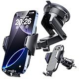 [2025 True Military-Grade] Car Phone Holder VANMASS [Upgraded Strongest Suction & Clip] Cell Phone Mount for Dashboard Windshield Vent Wall,Truck Cradle Stand for iPhone 17 Pro Max 16 15 14 13 Android