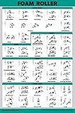 QuickFit Foam Roller Exercise Poster - Stretching and Workout Routine for Foam Roller (Laminated, 18" x 24")