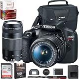 Canon EOS Rebel T7 DSLR Camera with EF18-55mm + EF 75-300mm Double Zoom Kit 2727C021 Bundle with Sandisk 128GB Memory Card, Deco Essentials Camera Bag and Photography Guidebook