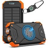 BLAVOR Solar Power Bank 10,000mAh Portable Wireless Charger for Cell Phones