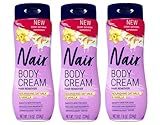 Nair Body Cream Hair Remover, Nourishing Oat Milk & Vanilla, Dermatologist Tested, 7.9 oz (Pack of 3)