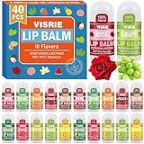 40 Pack Mini Lip Balm Bulk, 10 Assorted Flavors, 0.1oz