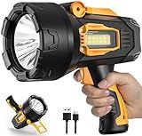 MIXILIN Rechargeable Spotlight 2,000,000 Lumens, Super Bright LED Spotlight Flashlight Outdoor with COB Light & Foldable Tripod, 10000ɱAh Long Lasting Large Handheld Spot Light for Boating Camping