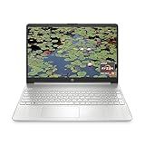 HP 15 inch Laptop, HD Display, AMD Ryzen 5 5500U, 8 GB RAM, 256 GB SSD, AMD Radeon Graphics, Windows 11 Home, 15-ef2099nr (2023),Silver