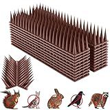 Quunoot Bird Spikes, 20 Packs Bird Deterrent, Raccoon and Squirrel Deterrent, for Outdoor Repelling Birds and Reptiles, Squirrel Spikes for Fences and Roofs to Keep Birds Away（Brown）