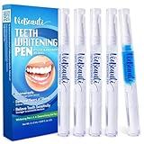 Teeth Whitening Pen Gel Kit: 35% Carbamide Peroxide Gel for Stain Removal - No Sensitivity with Remineralizing Pen for a Brighter Whiter Smile Mint (5 Pack)