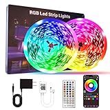 HBOWMDJIA Led Lights for Bedroom 200 FT (2 Rolls 100 FT), with Remote and Application Control RGB Color Changing LED Strip Lights, Music Synchronization, Used for Room, Family, Party Decoration