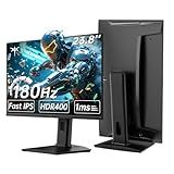 KTC 24 inch Gaming Monitor QHD 180Hz, Fast IPS 1440p Computer Monitor, Up to 185Hz, 1ms, G-Sync/FreeSync, HDR400, Height Adjustable, 2 x HDMI, 1 x DP H24T7
