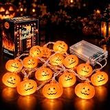 Besitek Halloween Pumpkin String Lights, 20 LED,10FT, Battery Operated