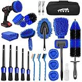 26Pcs Car Detailing Brush Set, Car Detailing Kit, Car Detailing Brushes, Car Cleaning Kit, Car Windshield Cleaning Tool, Professional Car Care kit - Car Wash Brush kit for Interior Exterior Wheels