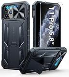 FNTCASE for iPhone 11-Pro Phone Case: Military Grade Drop Proof Mobile Cover with Kickstand & Slide|Rugged Shockproof Bumper Heavy Duty Protector Protective Cell Phonecase for Apple 11pro 5.8''-Black