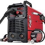 ARCCAPTAIN 130A MIG Welder, 110V Flux Core MIG Welder/Lift TIG/Stick 3 in 1 Welding Machine with Synergy, IGBT Inverter Portable Gasless Welder Equipment with Welding Gun and 2lb Welding Wire