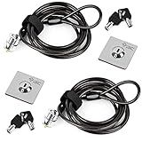 I3C Laptop Cable Lock Hardware Security Cable Lock Anti Theft, Anchor Plate & 2 Keys Compatible with Notebooks Smart Phone Tablet Electronic Products (2 Pack)