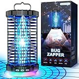 CreateFun Bug Zapper Outdoor, 2026 Upgraded 3 in 1 Rechargeable Bug Zapper with 5000mAh Battery & LED Night Light, 4000V Cordless Waterproof Mosquito Zapper for Outside,Patio,Backyard,Garden Black 01
