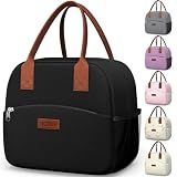HOTOR Lunch Bag Women Men Insulated Lunch Box Black 10L