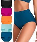 ASIMOON High Waisted Underwear for Women Cotton Postpartum Underwear C Section Briefs Soft Breathbale Ladies Panties L