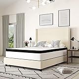 Merrick Lane Lofton Extra Firm Hybrid Mattress - White - CertiPUR-US Certified Foam - 12 Inch - Queen - Bed in A Box