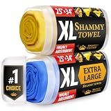 XL Shammy Towel for Car - 2pk(34”x25”) - Spots & Scratch-Free Chamois Cloth