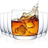 Whiskey Glasses Set of 6, Premium Crystal Bourbon Glass, 12.5 oz Drinking Glasses for Scotch, Cocktail, Whisky and Juice, Transparent Rocks Glasses, Dishwasher Safe Glassware, Gifts for Christmas