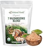 Z Natural Foods Organic 7 Sacred Mushrooms Blend - Lion’s Mane, Cordyceps, Chaga, Red Reishi, Shiitake, Maitake - Organic Mushroom Powder for Coffee, Smoothies, 1 lb