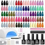Beetles Gel Nail Polish Kit with U V Light -54 Pcs 32 Colors Gel Nail Set