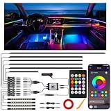 Car LED Strip Lights, Interior Acrylic LED Lights for Car with Dynamic Rainbow Dream Color Chasing, Ambient Lighting Kits Music Sync (10 in 1(4 * 29.5"+43.3"+14.5"+4 Footwell Lights))