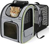 pecute Cat Backpack Expandable, Cat Carrier Backpack with Breathable Window