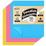 HOMEXCEL 10PK Swedish Dishcloths for Kitchen, Absorbent Dish Cloths, 7x6in