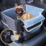 AMFIYQ Foldable Dog Car Seat for Small Dogs,Potable Puppy Booster Seat with Harness &Safety Belt, Travel Pet Bed can Removable & Washable Suitable for Dogs 25-30 lbs(Black)