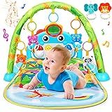 UMIKU Baby Gym Play Mats Baby Toys Tummy Time Mat Musical Activity Center for Newborn Infant Piano Babies Play Mat Music & Light Newborn Infant Gifts for Babies 0-3 6 9 12 Months Dinosaur Style