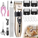 Dog Clippers for Grooming,Dog Grooming Kit Clippers,Dog Grooming kit,Pet Hair Trimmer,Shaver Cordless Electric Quiet Hair Clipper Set for Pet Shaver with Paw Trimmer for Small & Large Dogs Cats pet