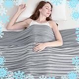 Ailemei Direct Cooling Throw Blanket for Hot Sleepers,Double Sided Cold Effect, Lightweight Breathable Summer Bed Blanket for Couch, Transfer Heat to Keep Body Cool Night Sweats,50"x70"
