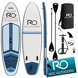 Roc Inflatable Stand Up Paddle Board 10' 6" with Premium SUP Paddle Board Accessories, Wide Stable Design, Non-Slip Comfort Deck for Youth & Adults (Ocean Current)
