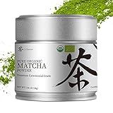 Chaism Ceremonial Grade Matcha Green Tea Powder - Premium First Harvest USDA Organic Gluten-Free Vegan, 100% Pure Unsweetened No Additives, 1.06oz Tin