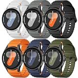Sport Band for Samsung Galaxy Watch 7 Band 40mm 44mm,No Gap Soft Silicone Strap for Galaxy Watch 6 5 4 FE Band 40mm 44mm/Galaxy Watch 6/4 Classic 47mm 43mm 46mm 42mm/Watch 5 pro 45mm Men Women,6 Pack