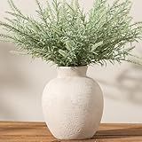 Vanselia Ceramic Flower Vase Home Decor - Farmhouse Table Vases Rustic Vintage Living Room Kitchen Bedroom Decorations for House Book Shelf Office Coffee Desk Dining Fireplace (7.4" Rustic)