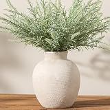 Vanselia Ceramic Flower Vase Home Decor - Farmhouse Table Vases Rustic Vintage Living Room Kitchen Bedroom Decorations for House Book Shelf Office Coffee Desk Dining Fireplace (7.4" Rustic)