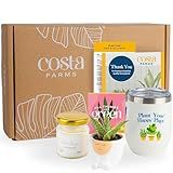 Costa Farms Live Plant Gift Box, Succulent Live Indoor Houseplant, Perfect Birthday and Holiday Gift, Includes Mini Succulent, Insulated Tumbler, Soy Candle, Collectible Sticker, Cute Room Decor