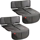 Helteko Carseat Protector with Thickest Padding, 2 Pack Auto Seat Pad from Waterproof & Stain Resistant for Child Baby , Kick Mat Material for Leather and Fabric Seat